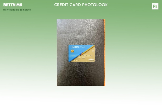 Модерен стил на албанската банка Union Bank виза картичка photolook преден шабло